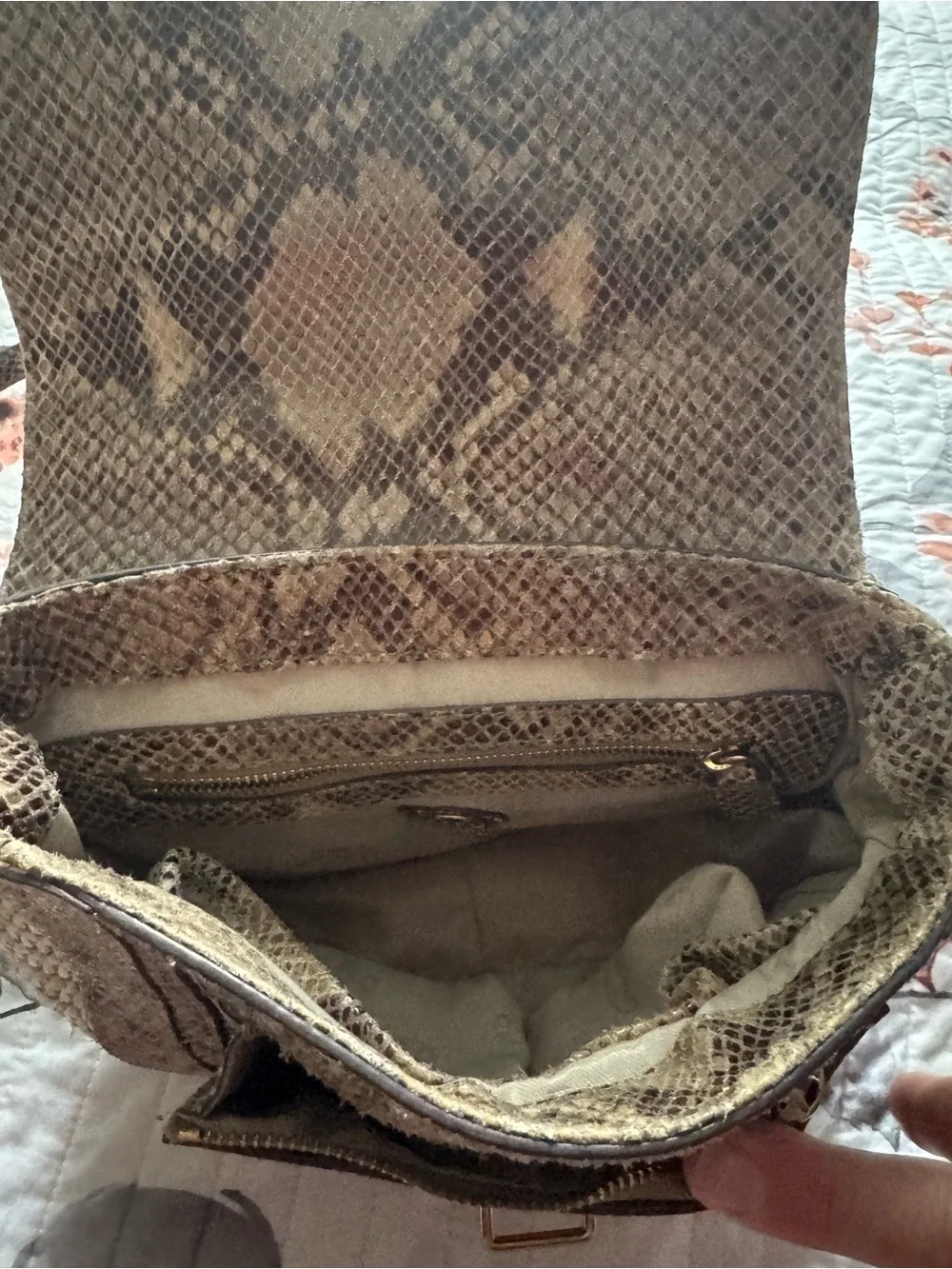 Tory Burch Woven Straw Crossbody with Snakeskin Trim - Beige/Brown